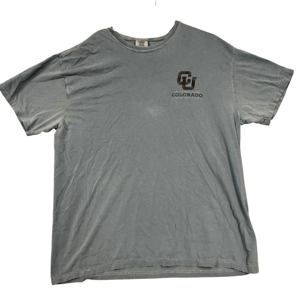 Colorado Buffaloes Shirt Mens XL Blue NCAA Football Comfort Colors Graphic Tee
